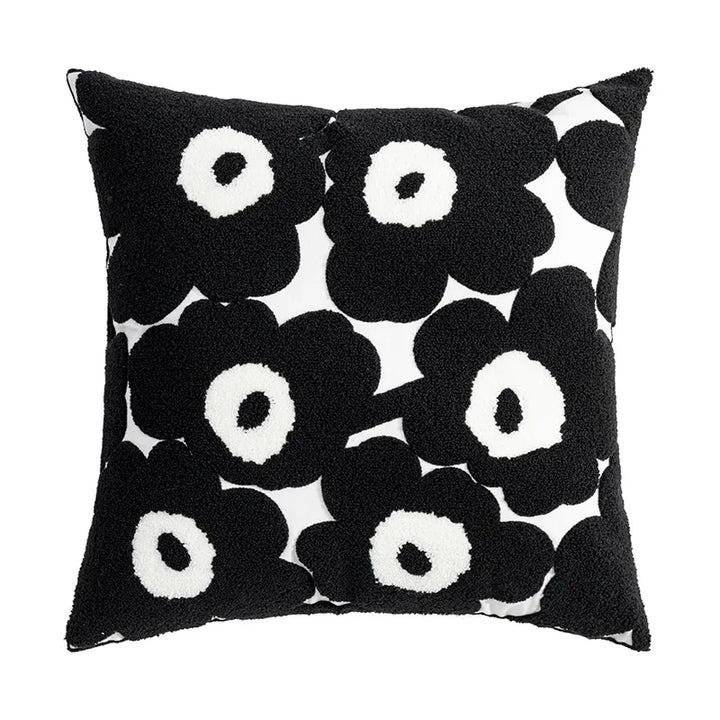 Poppy Floral Embroidered Cushion Cover