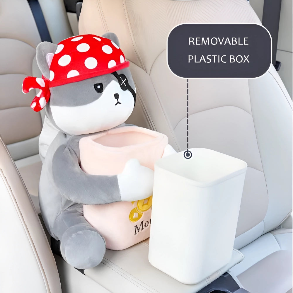 2-in-1 Cute Car Tissue Box & Trash Can - Multifunctional Storage for Home or Office