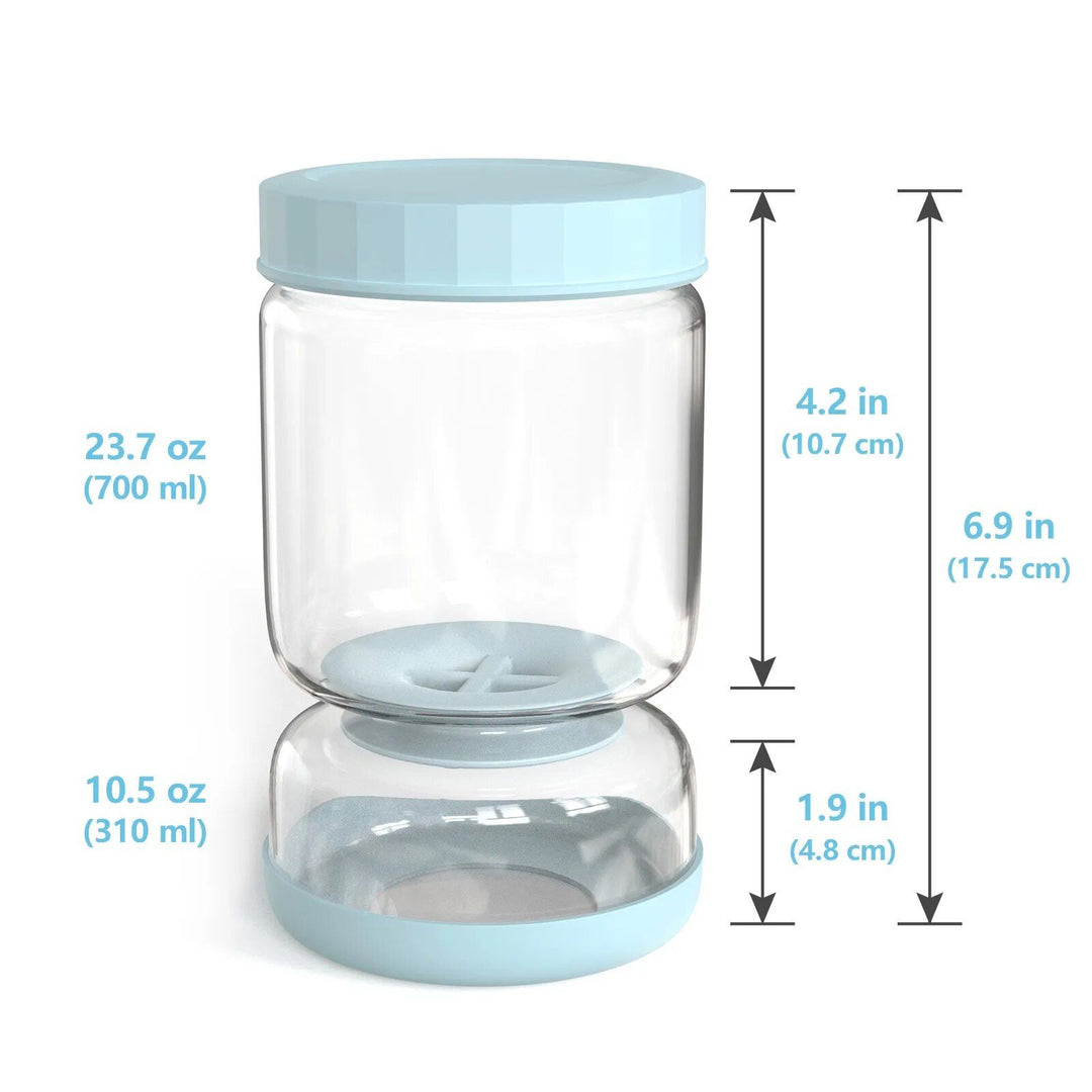 2-in-1 Glass Kimchi and Pickle Storage Jar with Strainer