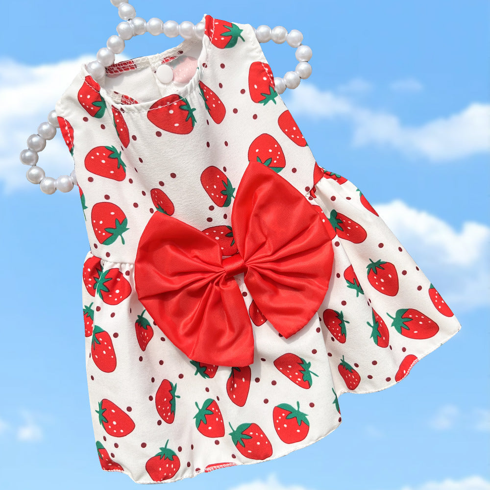 Spring Summer Bowknot Dog Dress