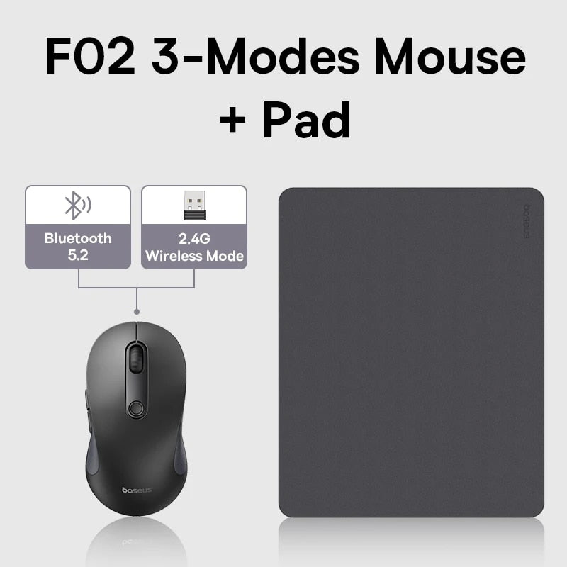 Wireless Bluetooth 5.2 Mouse 4000DPI - Ergonomic Design with 6 Quiet Buttons for Multi-Device Compatibility