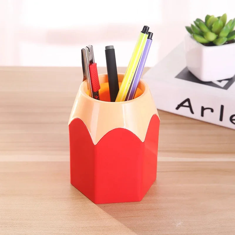 Creative Pen Vase Desk Organizer - Pencil Pot, Makeup Brush Holder, Stationery Desk Tidy