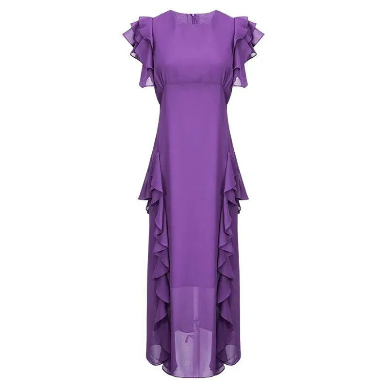 Ruffled Waist-tight Slimming Sheath Affordable Luxury Fashion Dress Women