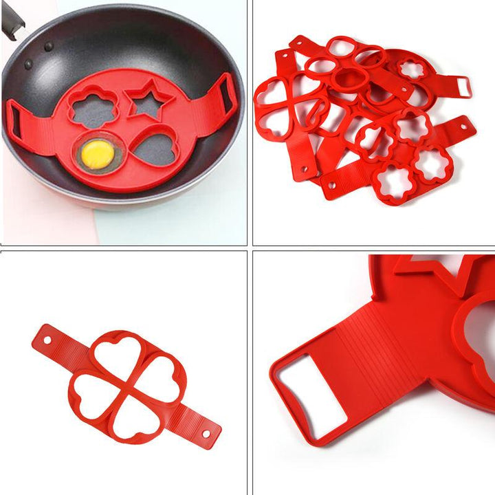 Red Silicone Non-Stick Pancake and Egg Mold Ring