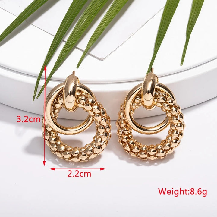 Gold Metal Twist Dangle Earrings for Women