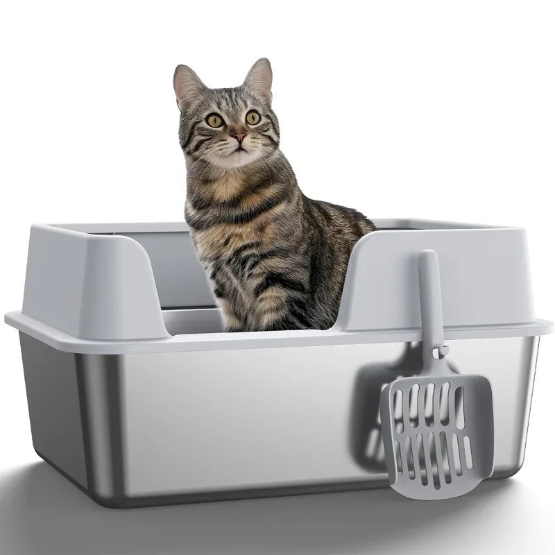 Stainless Steel Cat Litter Box with Lid