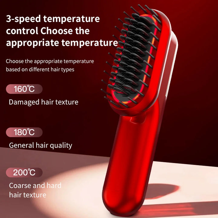 Wireless Hair Care Comb with Heating and Red Light Therapy for Scalp Massage