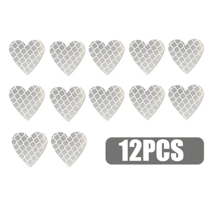 Heart-Shaped Reflective Safety Decals for Cars & Bikes