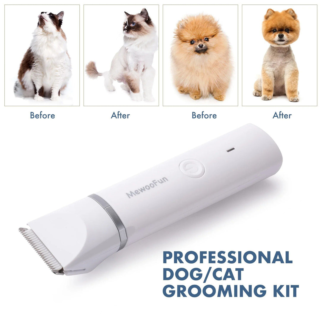 Mewoofun 4 in 1 Pet Electric Hair Trimmer with 4 Blades