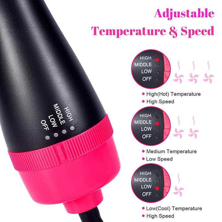 3-in-1 Hair Dryer Brush with Hot Air Comb for Drying, Straightening, and Styling