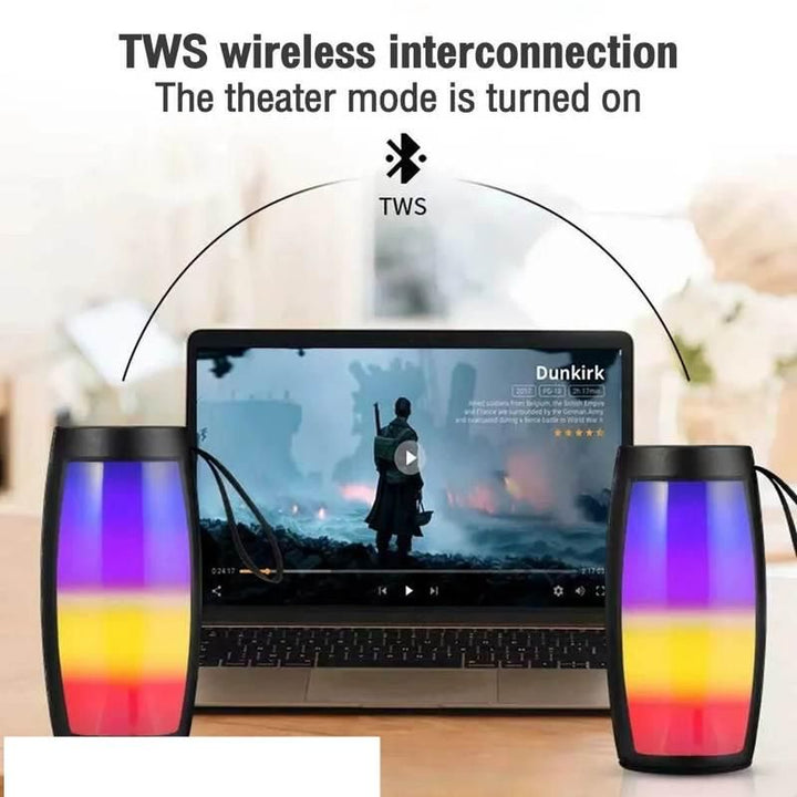 Wireless Bluetooth Speaker with LED Lights and Powerful Bass