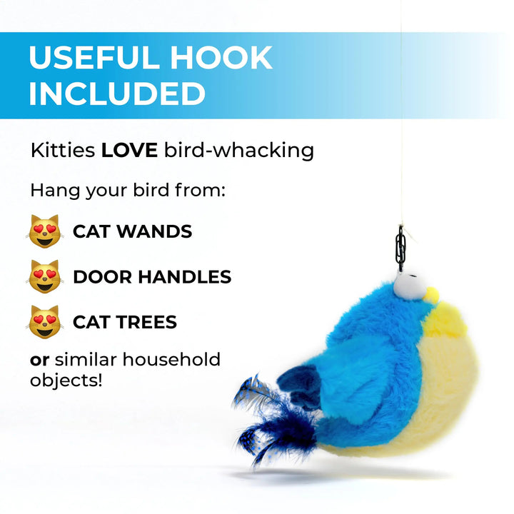 Flapping Bird Cat Toy with Chirping Sounds and Catnip