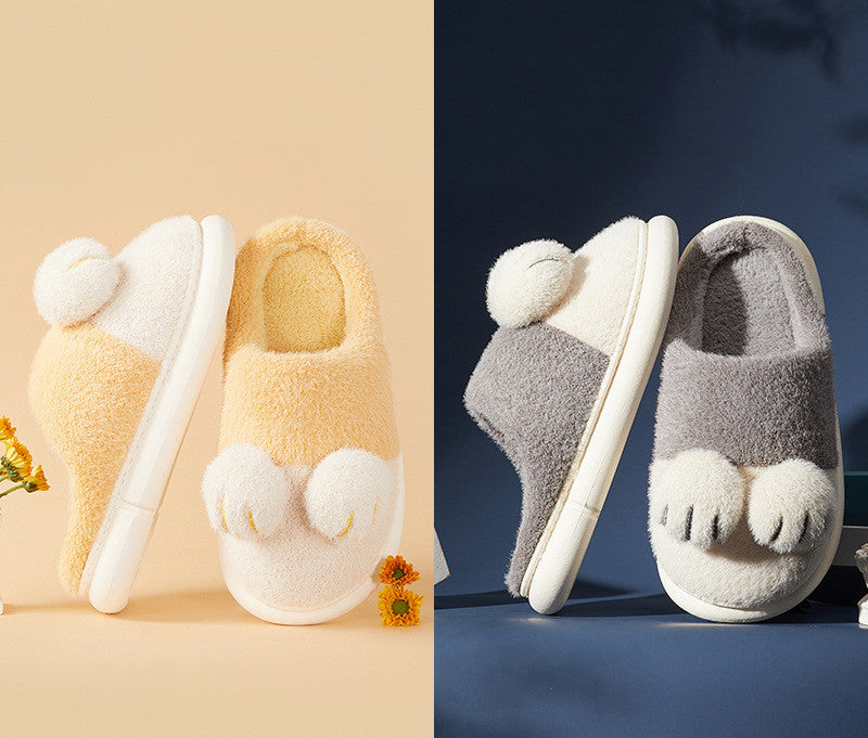 Cat's Claw Cotton Slippers Women Cute Plush