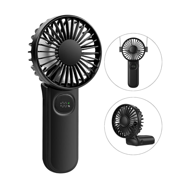 Foldable Portable Handheld Fan with LED Display