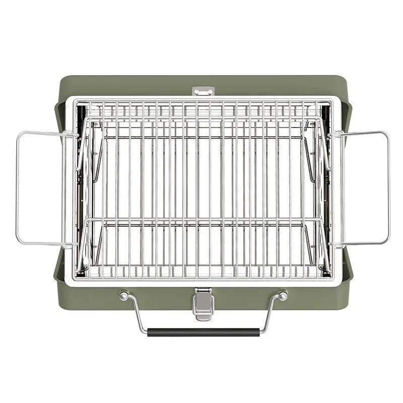 Compact Stainless Steel Folding Brazier Grill – Perfect for Camping and Outdoor BBQ