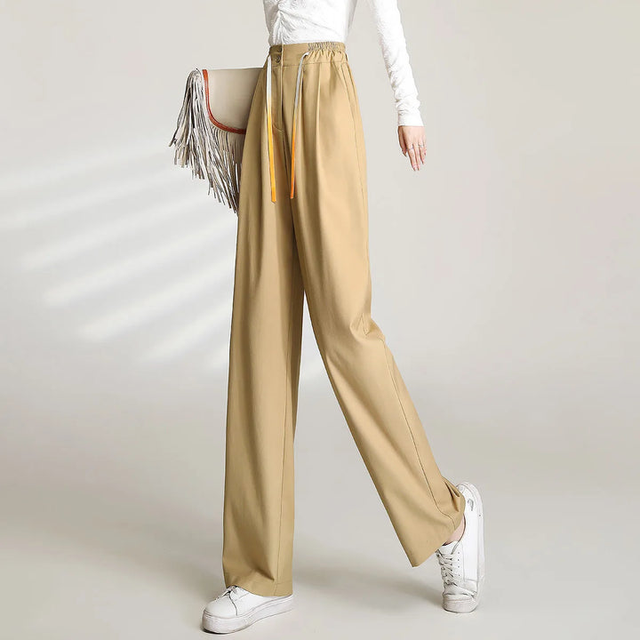 Loose Fit Wide Leg Women’s Pants with Elastic Waistband