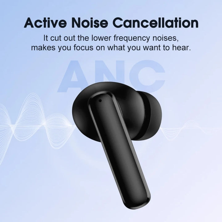 ANC Bluetooth 5.3 TWS Earphones with 4 Mics ENC, Noise Cancellation & IPX5 Waterproof