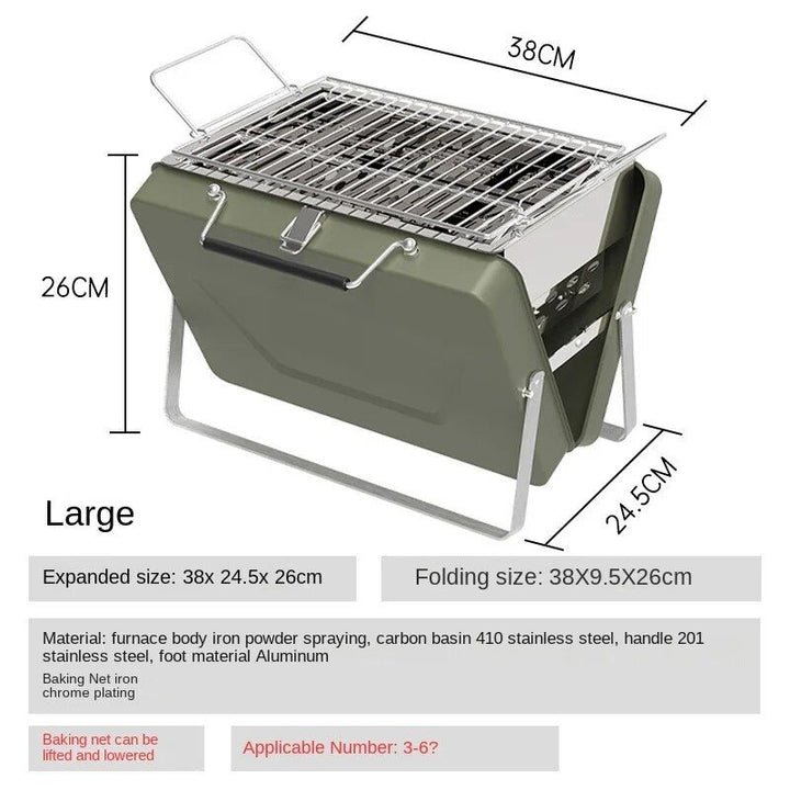 Compact Stainless Steel Folding Brazier Grill – Perfect for Camping and Outdoor BBQ