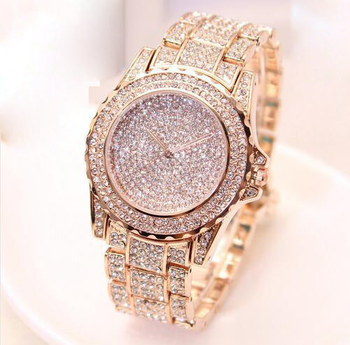 Simple Diamond British Fashion Alloy Fashion Steel Band Ladies Watch