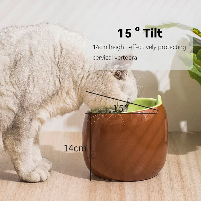 Elevated Ceramic Cat Bowl