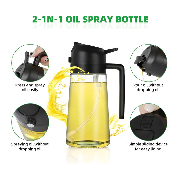 2-in-1 Glass Oil Sprayer Bottle