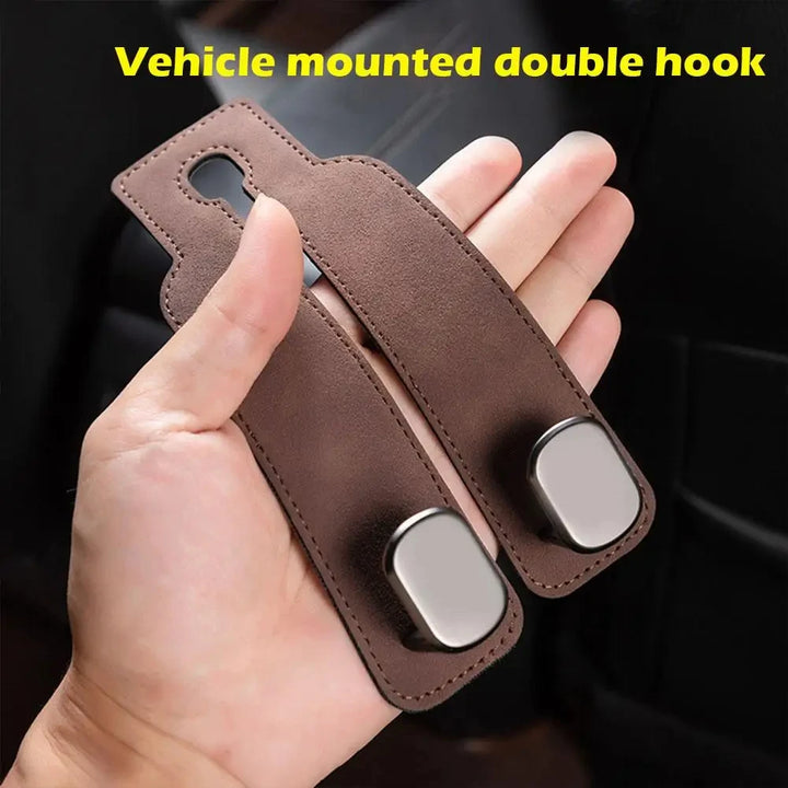 Premium Suede Double Hook Organizer for Car Interiors