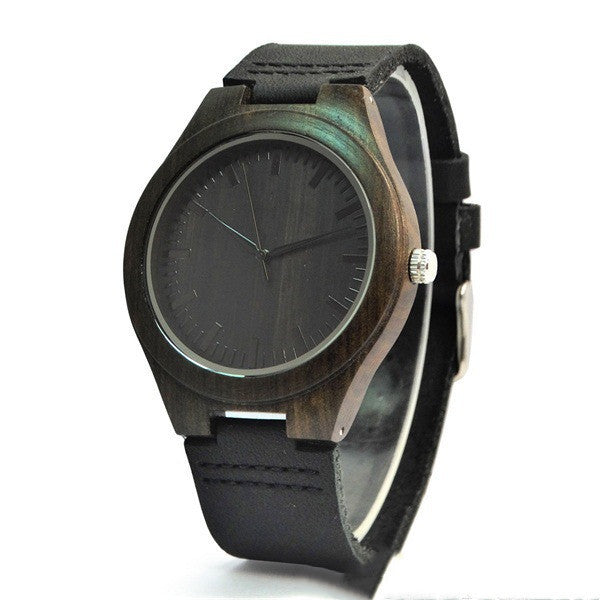 Bottom laser wooden watch