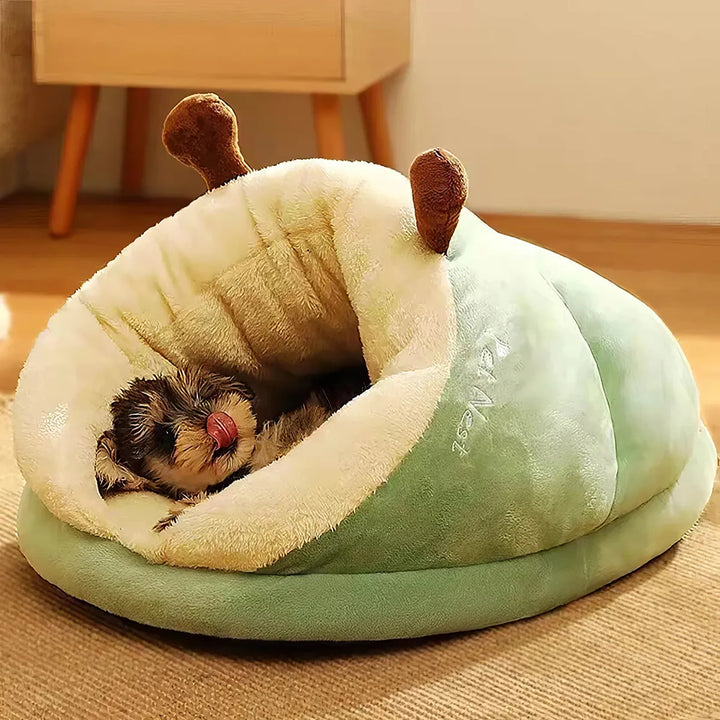 Warm Small Dog Kennel Bed - Cozy Slippers Shaped Pet House