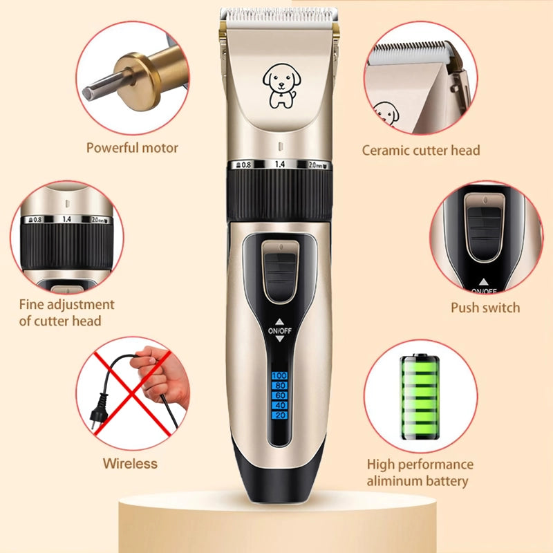 Pet Hair Trimmer and Grooming Kit