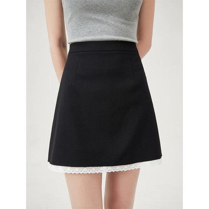 Elegant Lace Patchwork Mini Skirt