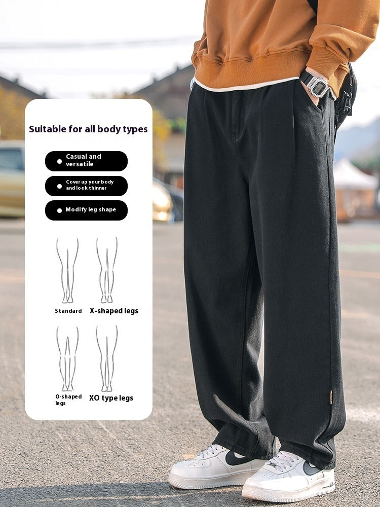 Men's Loose Cargo Pants Straight Casual Trousers