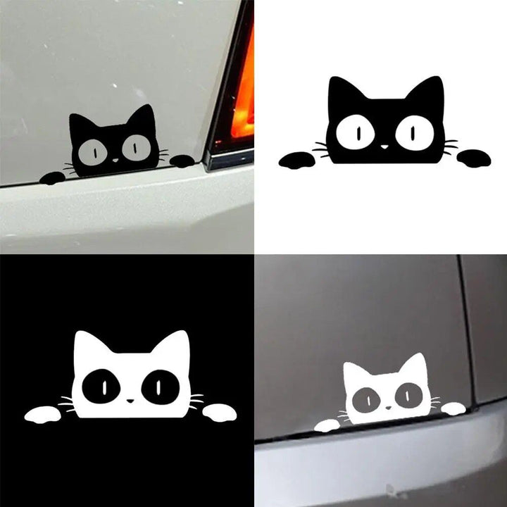 Reflective Peeking Cat Decal