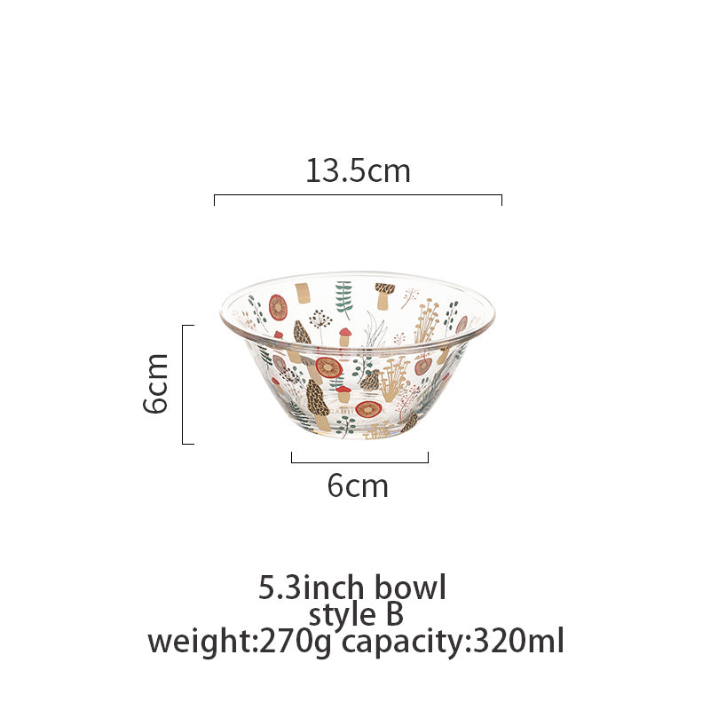 Transparent Glass Bowl Cute Home Salad Fruit Bowl