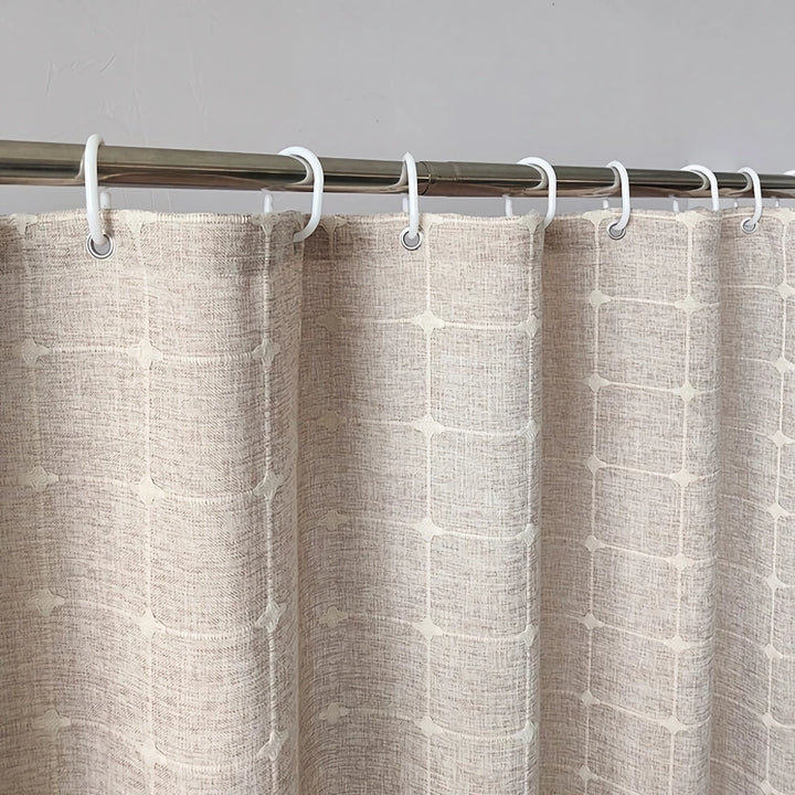 Luxury Waterproof Thick Imitation Linen Shower Curtain