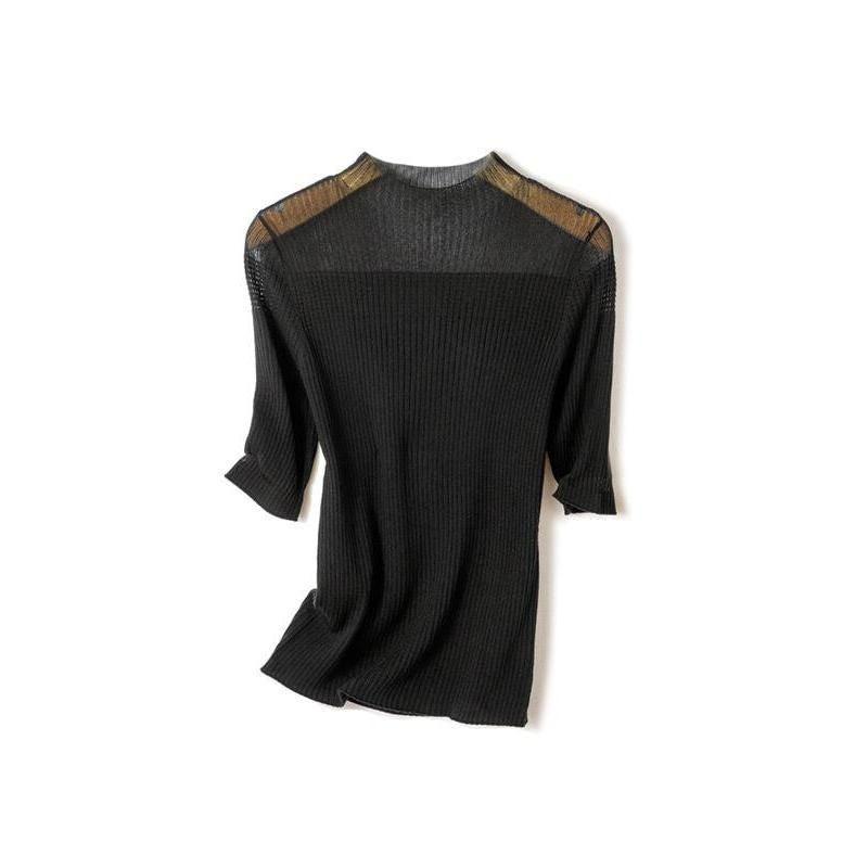 Elegant Half Sleeve Knitted Top for Women