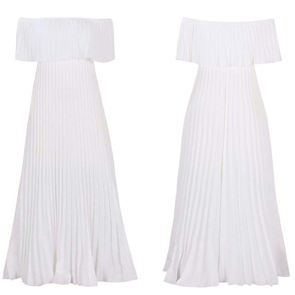 Women's Off-shoulder Pleated Dress