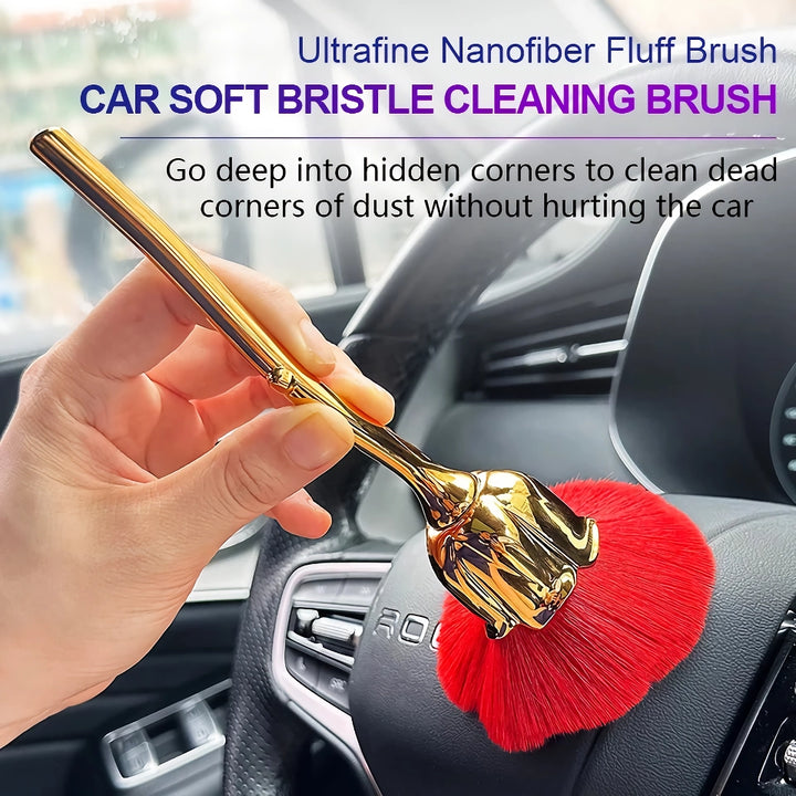 Universal Car Detailing Brush with Soft Bristles