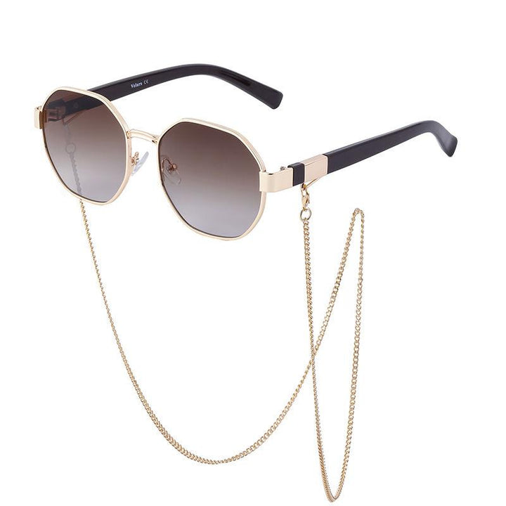 Vintage Octagon Sunglasses with Chain