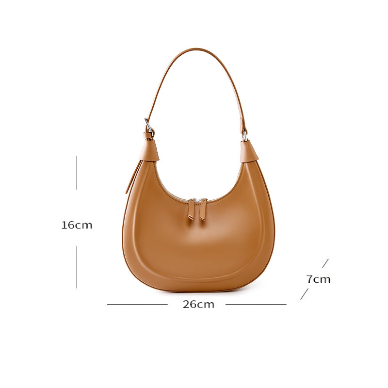 Chic Half Moon Leather Shoulder Bag