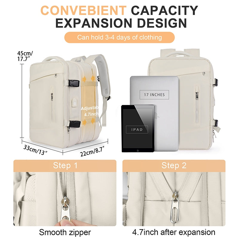 Expandable Travel Laptop Backpack