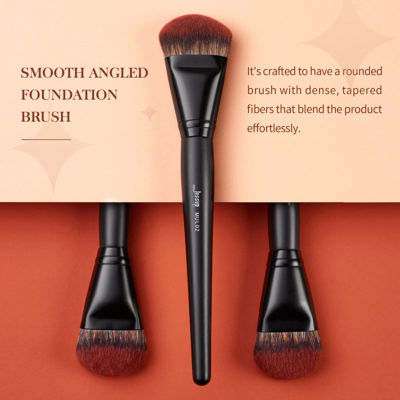 Vegan Smooth Angled Foundation Brush for Flawless Makeup