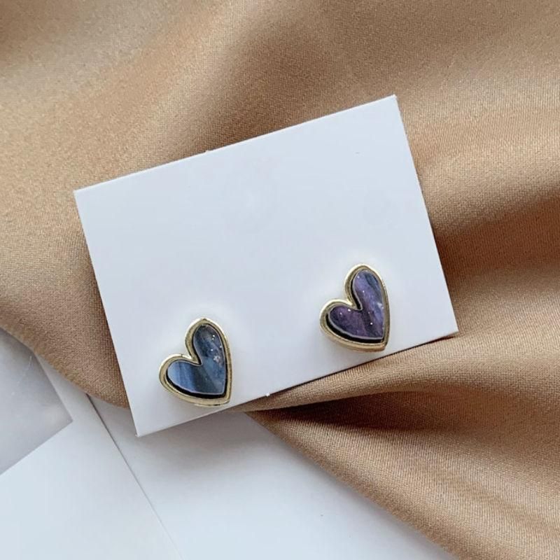 Trendy Heart Bling Zircon Stud Earrings