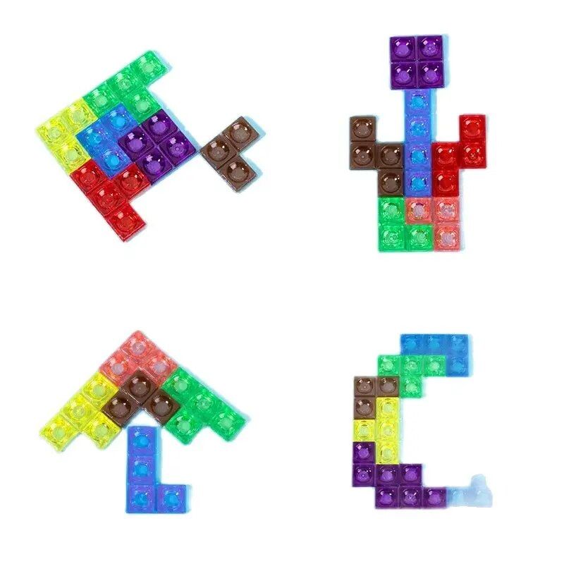 Kids' 3D Beech Wood Tetris Puzzle Blocks