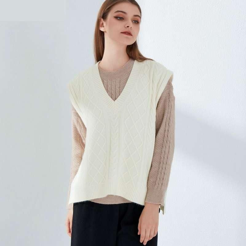 Autumn Winter Oversized Knitted Vest