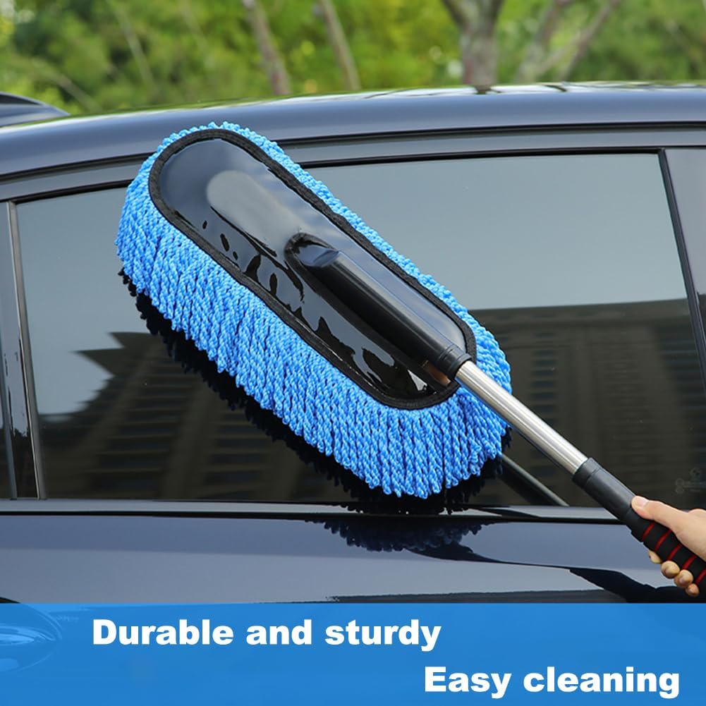 Adjustable Car Washing Mop with Microfiber Brush & Dust Remover Kit