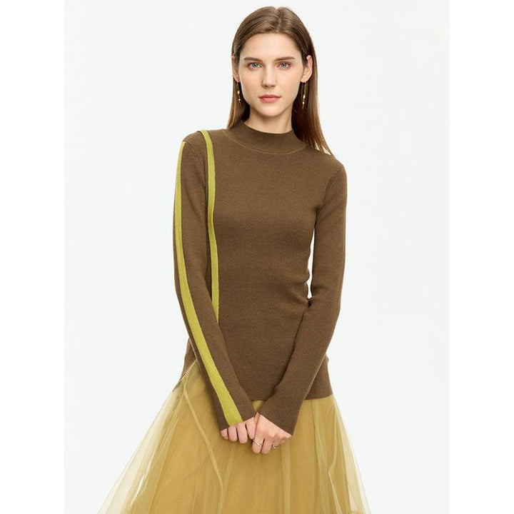 Elegant Asymmetrical Mock Neck Sweater for Women