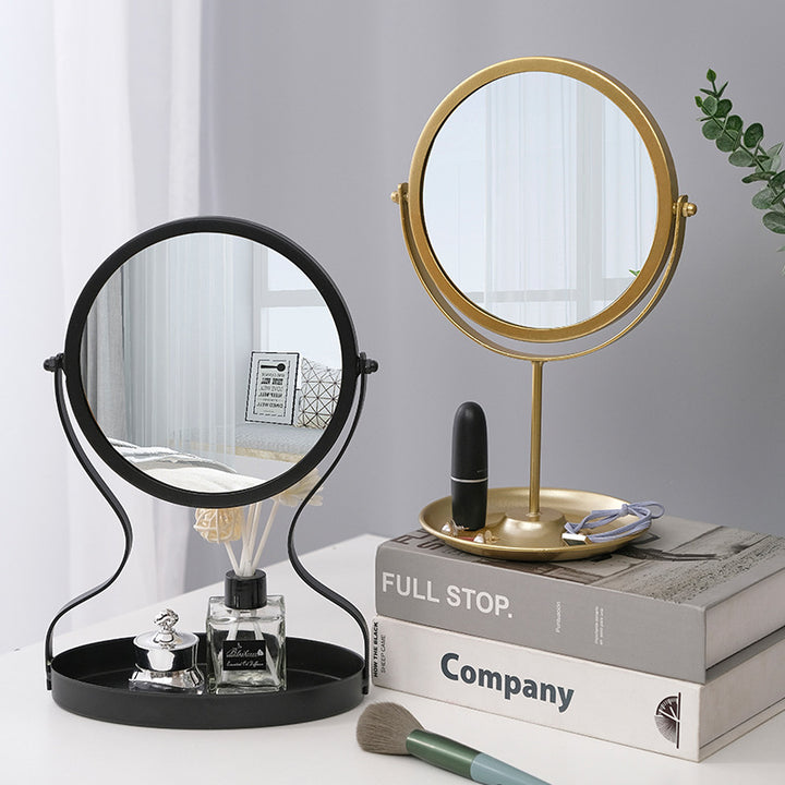 Creative Metal Vanity Mirror with Multifunctional Jewelry Storage