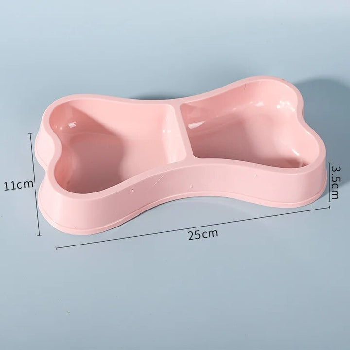 Macaron Colored Bone-Shaped Pet Double Bowl