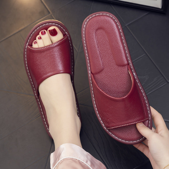 Leather Slippers Home Summer Unisex Household