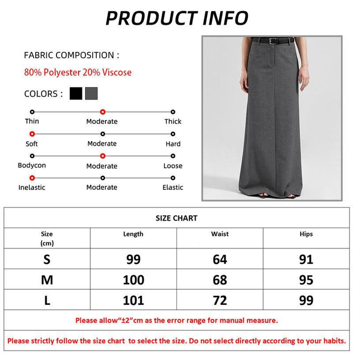 Elegant High Waist Long Skirt with Slit for Women